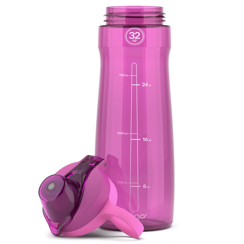 Pogo BPA-Free Plastic Water Bottle with Chug Lid, Fuchsia, 32 oz. - Image 5